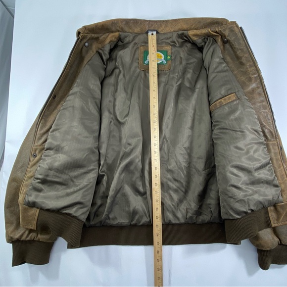 Cabelas Bomber Brown Soft Leather Jacket Men’s XL Regular Aviator Flight A 261 - Picture 8 of 16